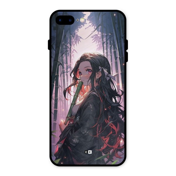 Cute Nezuko Metal Back Case for iPhone 8 Plus