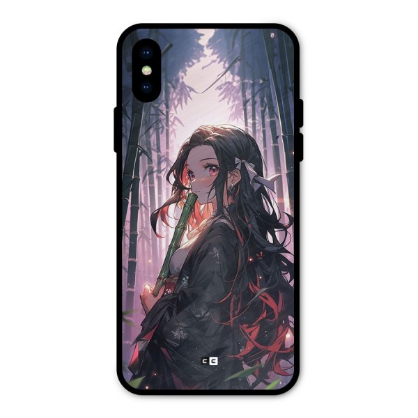 Cute Nezuko Metal Back Case for iPhone X