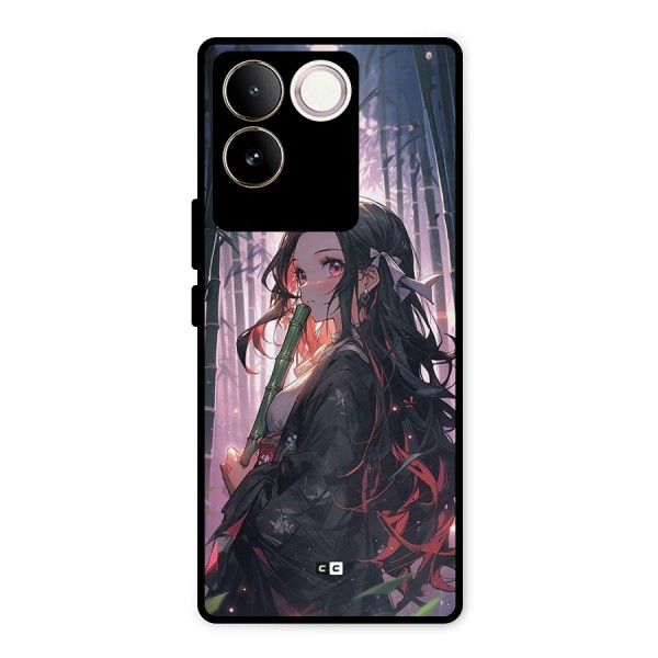 Cute Nezuko Metal Back Case for iQOO Z7 Pro