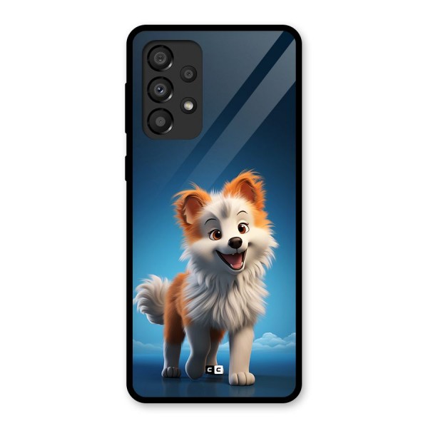 Cute Puppy Walking Glass Back Case for Galaxy A33 5G