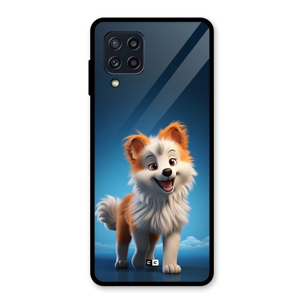 Cute Puppy Walking Glass Back Case for Galaxy M32
