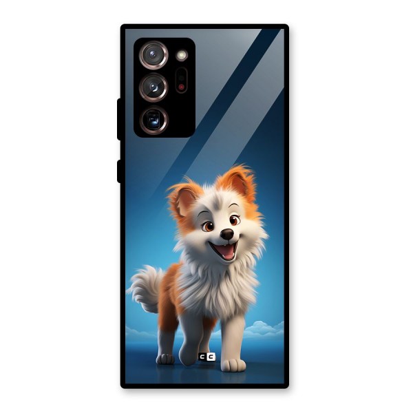 Cute Puppy Walking Glass Back Case for Galaxy Note 20 Ultra 5G