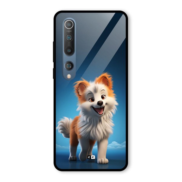 Cute Puppy Walking Glass Back Case for Mi 10