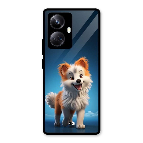 Cute Puppy Walking Glass Back Case for Realme 10 Pro Plus
