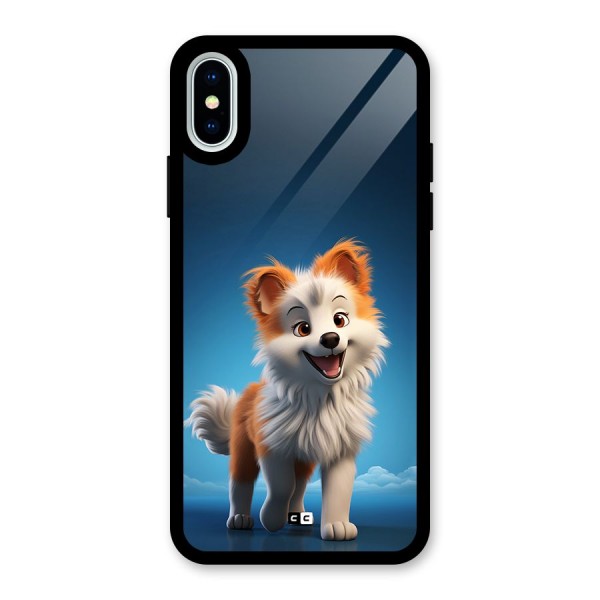 Cute Puppy Walking Glass Back Case for iPhone X