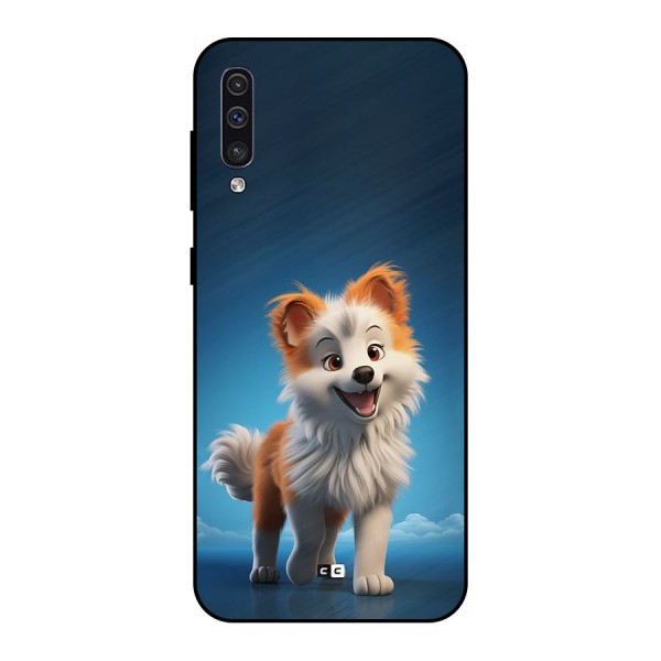 Cute Puppy Walking Metal Back Case for Galaxy A30s