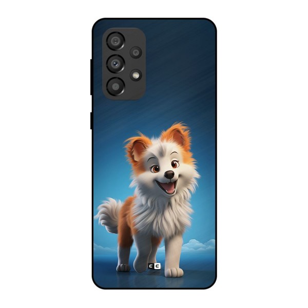 Cute Puppy Walking Metal Back Case for Galaxy A33 5G