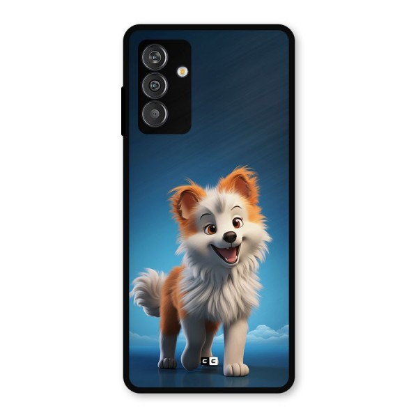 Cute Puppy Walking Metal Back Case for Galaxy M14 5G