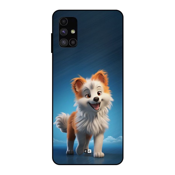 Cute Puppy Walking Metal Back Case for Galaxy M51