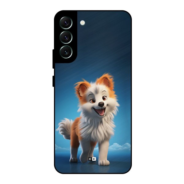 Cute Puppy Walking Metal Back Case for Galaxy S22 Plus 5G