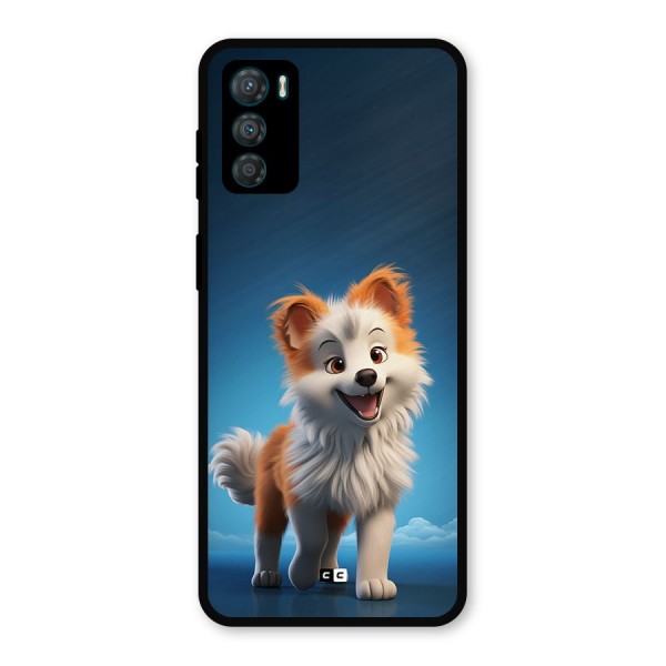 Cute Puppy Walking Metal Back Case for Moto G42