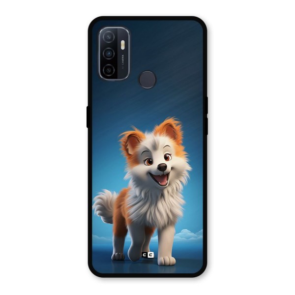 Cute Puppy Walking Metal Back Case for Oppo A53