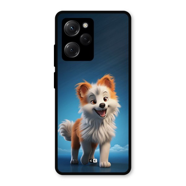 Cute Puppy Walking Metal Back Case for Poco X5 Pro
