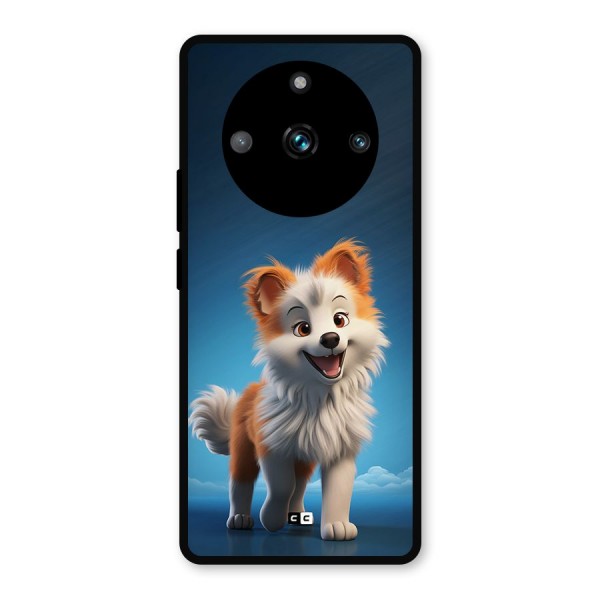 Cute Puppy Walking Metal Back Case for Realme 11 Pro Plus