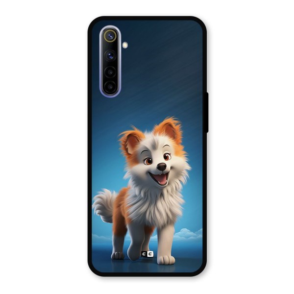 Cute Puppy Walking Metal Back Case for Realme 6