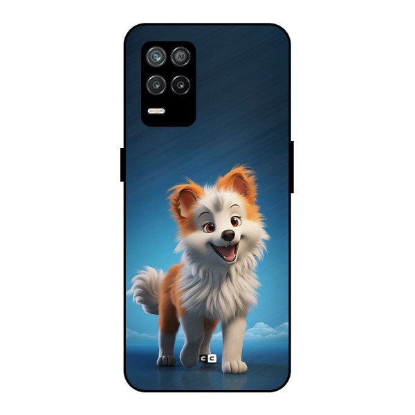 Cute Puppy Walking Metal Back Case for Realme 8 5G