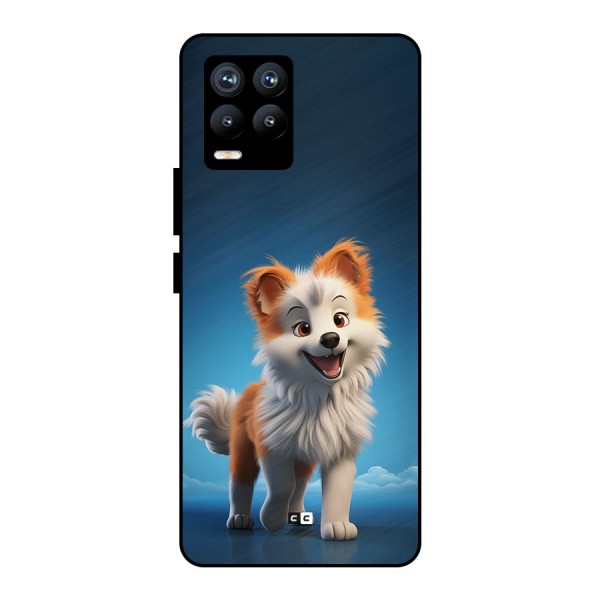 Cute Puppy Walking Metal Back Case for Realme 8 Pro