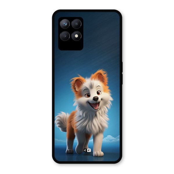 Cute Puppy Walking Metal Back Case for Realme 8i