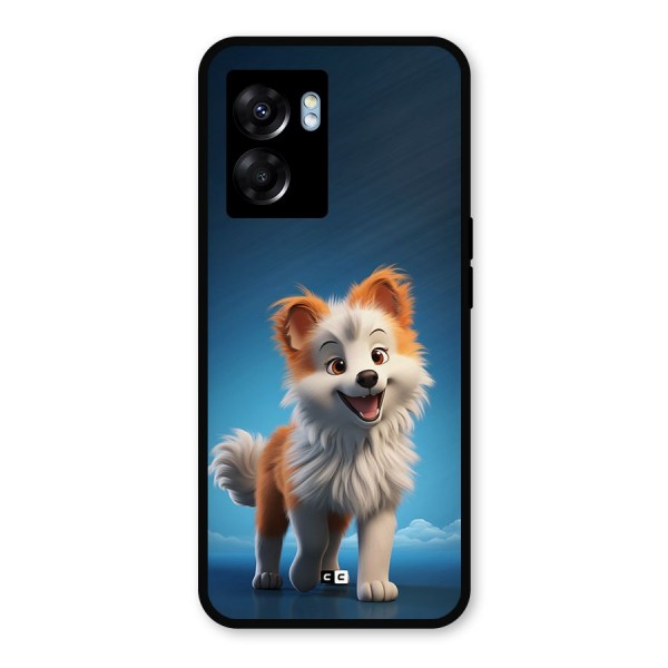 Cute Puppy Walking Metal Back Case for Realme Narzo 50 5G
