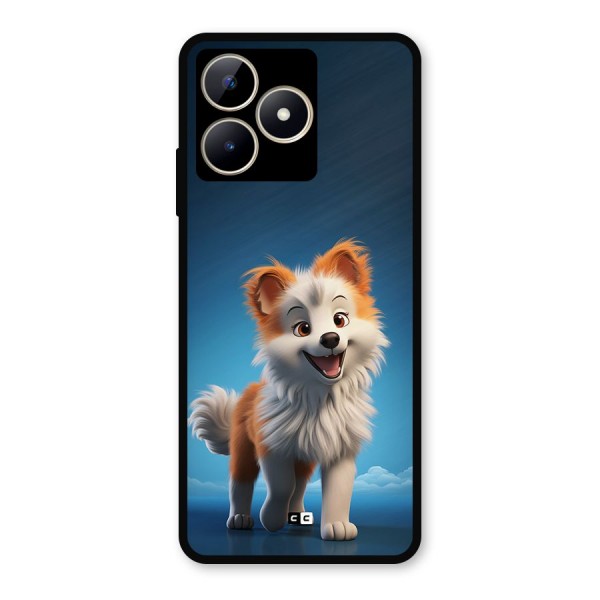 Cute Puppy Walking Metal Back Case for Realme Narzo N53