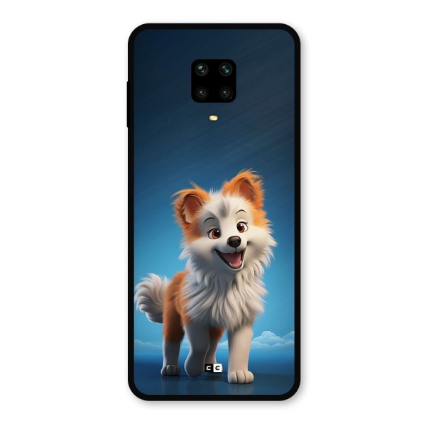 Cute Puppy Walking Metal Back Case for Redmi Note 9 Pro Max