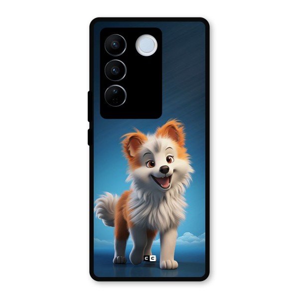 Cute Puppy Walking Metal Back Case for Vivo V27