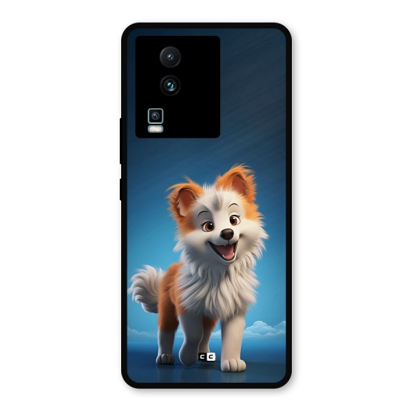 Cute Puppy Walking Metal Back Case for iQOO Neo 7