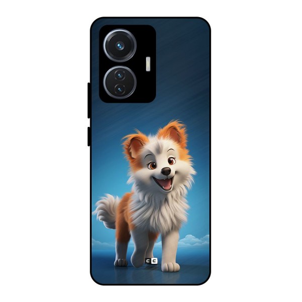 Cute Puppy Walking Metal Back Case for iQOO Z6 44W
