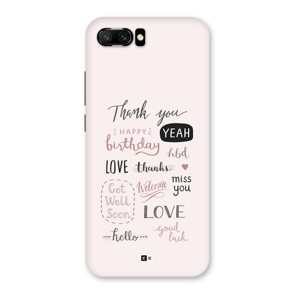 Cute Quotes Back Case for Honor 10
