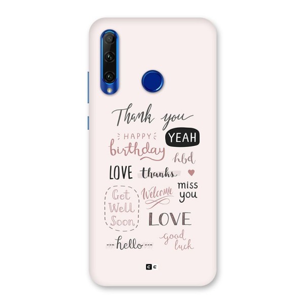 Cute Quotes Back Case for Honor 20i