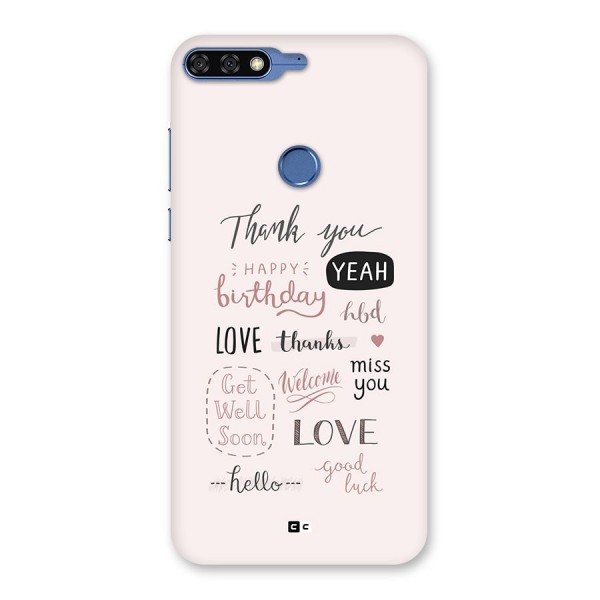 Cute Quotes Back Case for Honor 7C