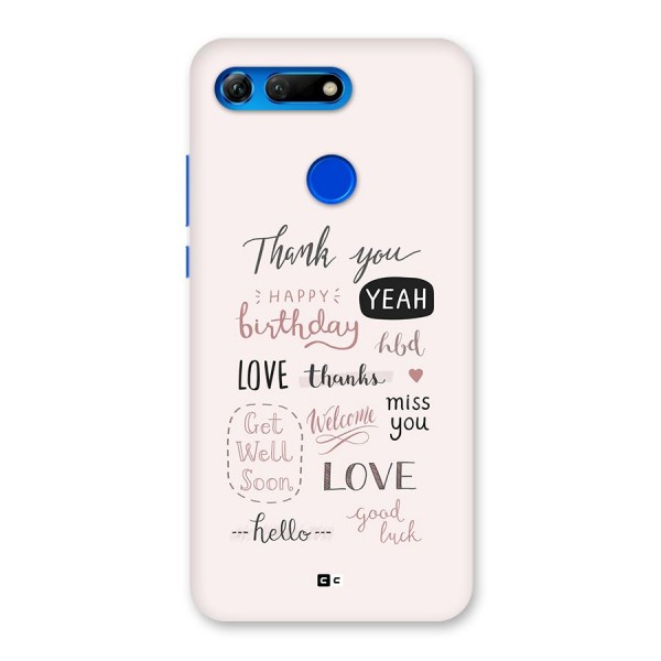 Cute Quotes Back Case for Honor View 20
