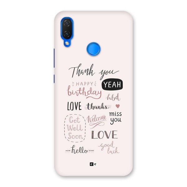 Cute Quotes Back Case for Huawei Nova 3i