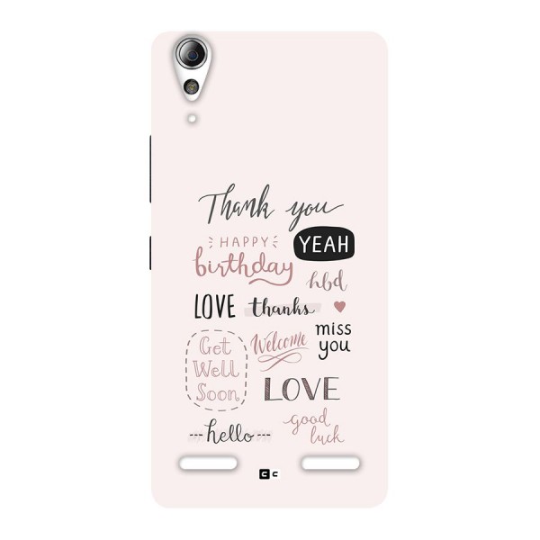 Cute Quotes Back Case for Lenovo A6000 Plus