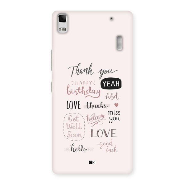 Cute Quotes Back Case for Lenovo K3 Note