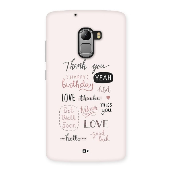 Cute Quotes Back Case for Lenovo K4 Note