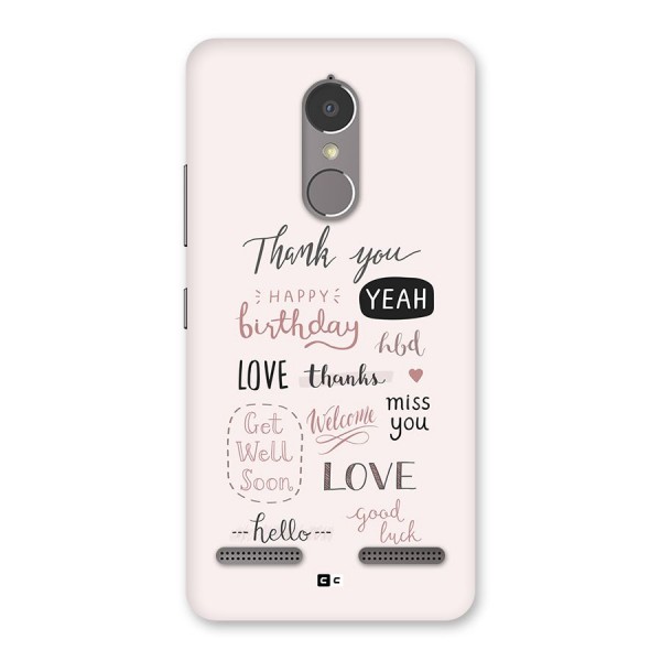 Cute Quotes Back Case for Lenovo K6 Power