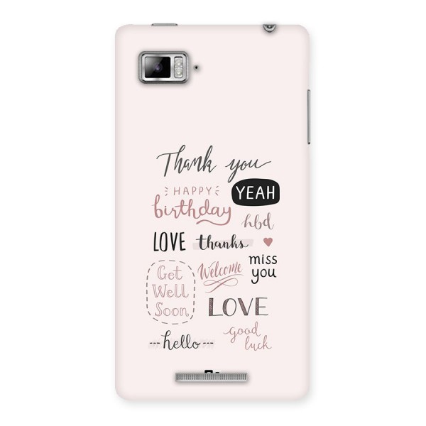 Cute Quotes Back Case for Lenovo Vibe Z K910