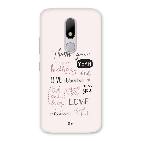 Cute Quotes Back Case for Moto M