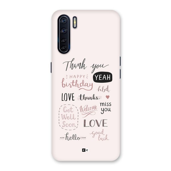 Cute Quotes Back Case for Oppo F15