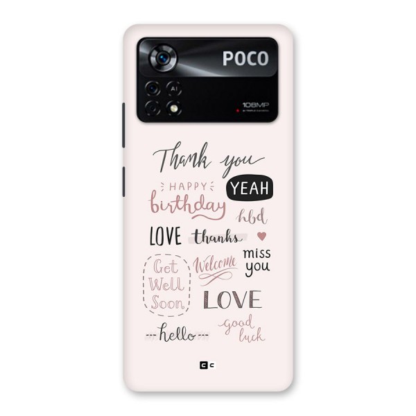 Cute Quotes Back Case for Poco X4 Pro 5G