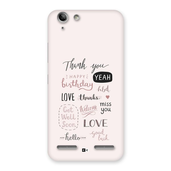 Cute Quotes Back Case for Vibe K5 Plus
