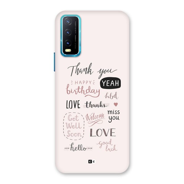 Cute Quotes Back Case for Vivo Y20s