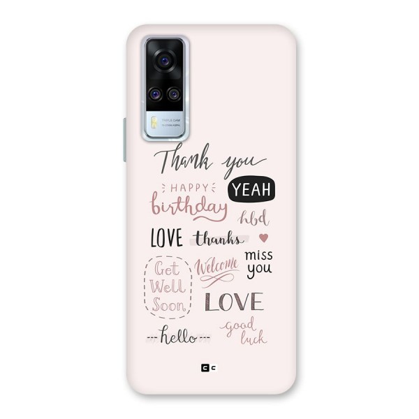 Cute Quotes Back Case for Vivo Y51
