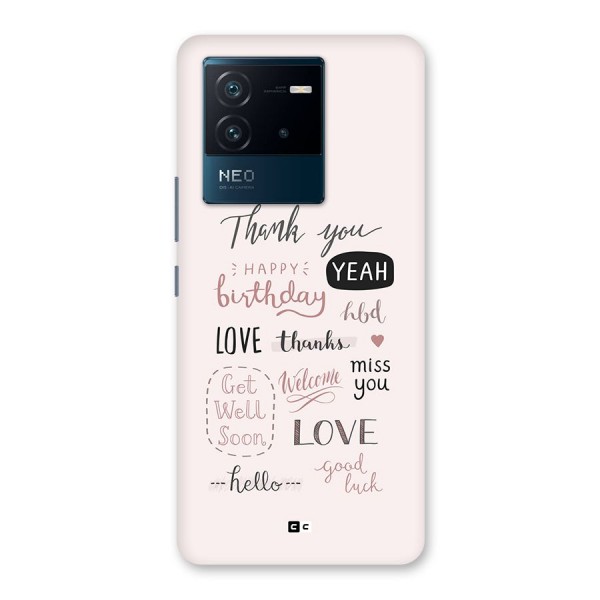 Cute Quotes Back Case for Vivo iQOO Neo 6 5G