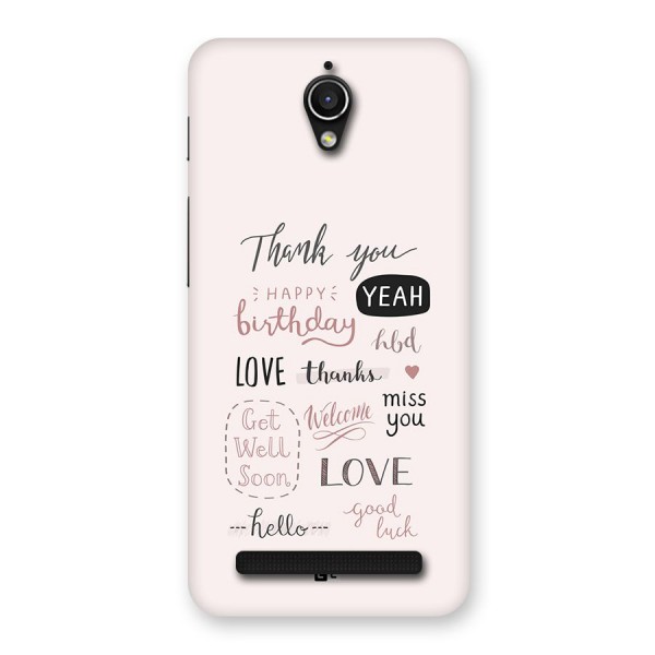 Cute Quotes Back Case for Zenfone Go
