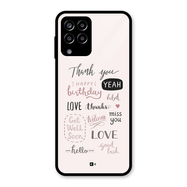 Cute Quotes Glass Back Case for Galaxy M33