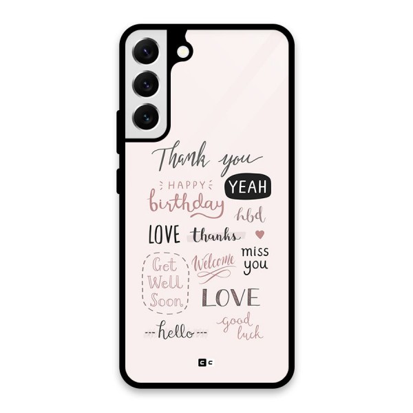 Cute Quotes Glass Back Case for Galaxy S22 Plus 5G