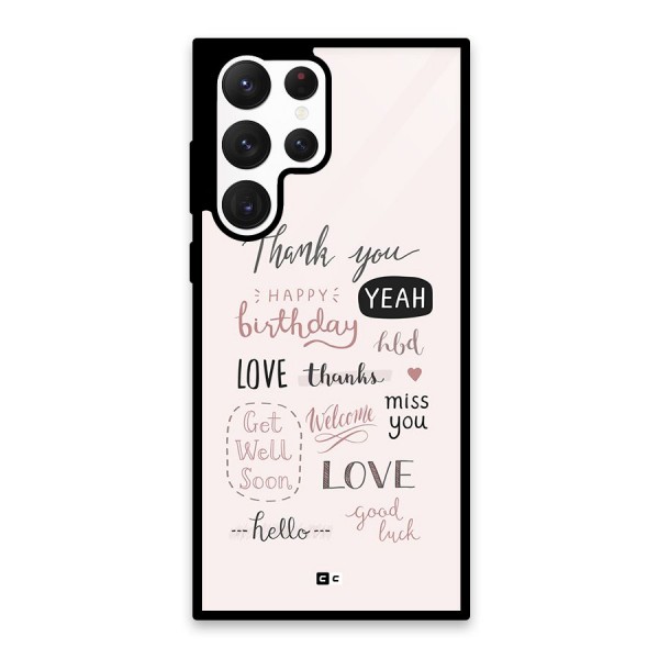 Cute Quotes Glass Back Case for Galaxy S22 Ultra 5G