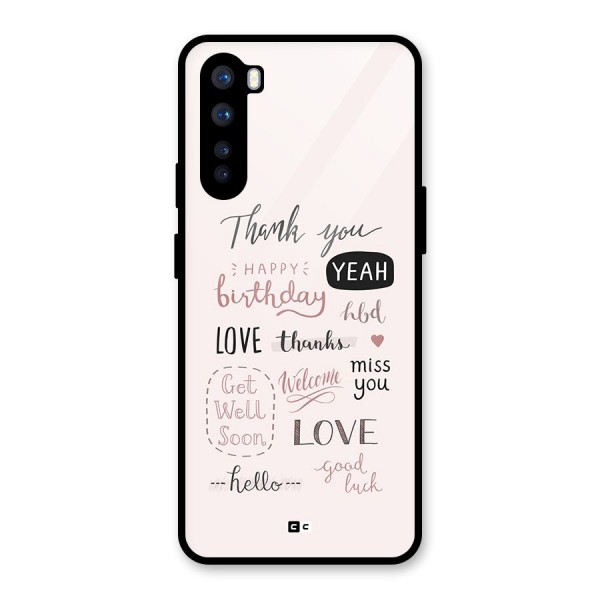 Cute Quotes Glass Back Case for OnePlus Nord